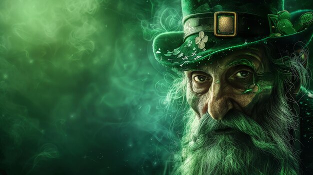 Close-up portret van een man die St. Patrick's Day viert