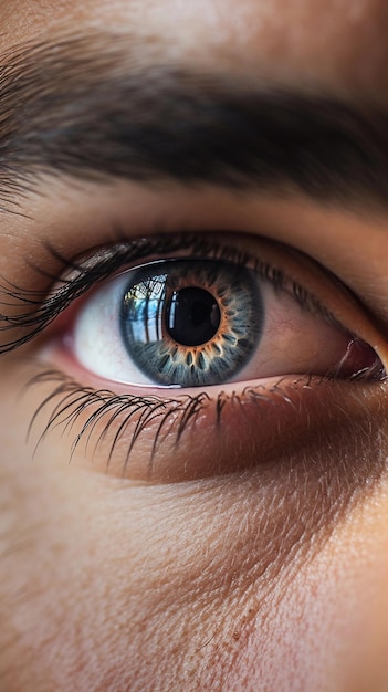 Close-up portret van een mannelijk oog gegenereerd door AI