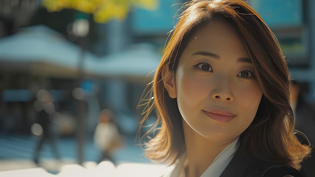 Close-Up portret van een mooie Japanse zakenvrouw