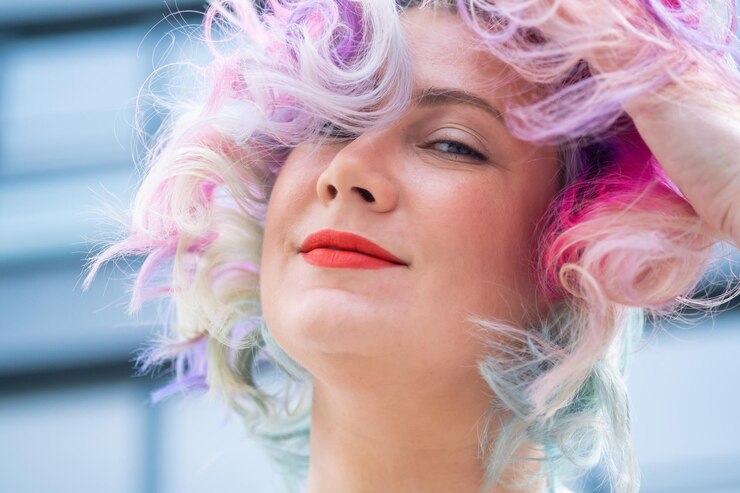 Foto close-up portret van een mooie jonge vrouw