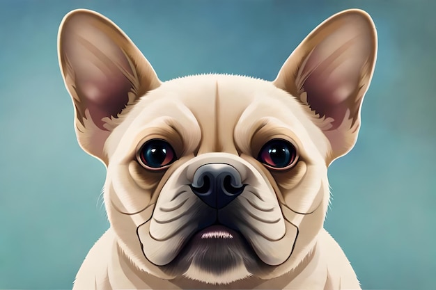 Close-up portret van een schattige Franse Bulldog