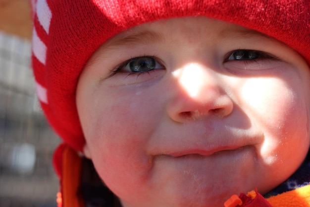 Foto close-up portret van een schattige jongen