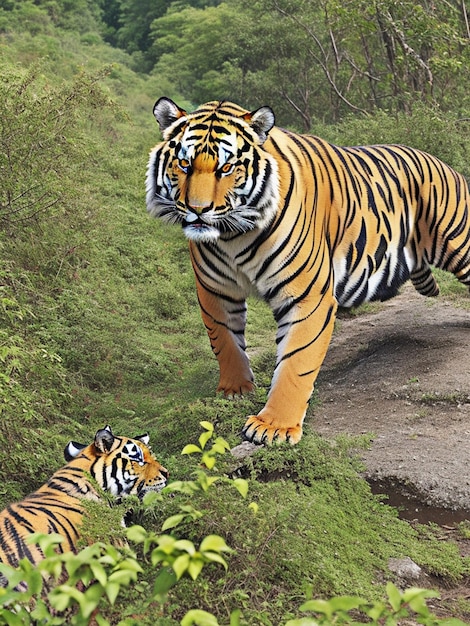 Foto close-up portret van een siberische tijger