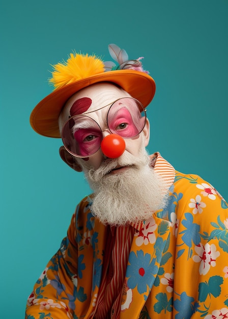 Foto close-up portret van een zweedse circusartiest