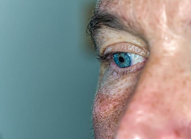 Foto close-up portret van het menselijk oog