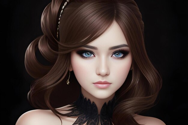 Close-up portret van mooie jonge vrouw met professionele make-up en kapsel