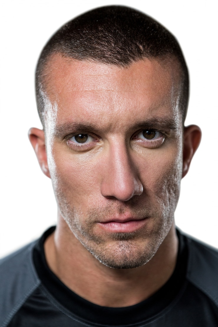 Foto close-up portret van serieuze sport speler