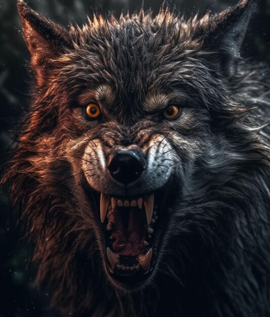 close-up portret van wolf in het bos