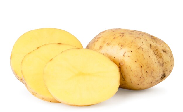 Close up potatoes on table