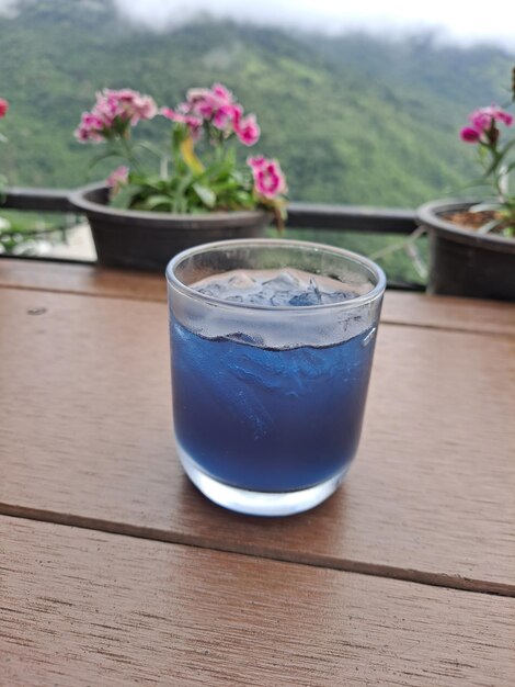 Foto prossimo piano di una pianta in vaso sul tavolo