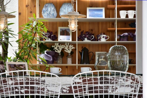 Photo close-up of potted plants and furniture at home