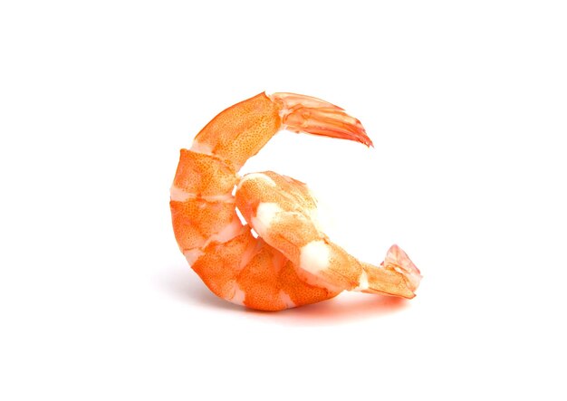 Photo close-up of prawns against white background