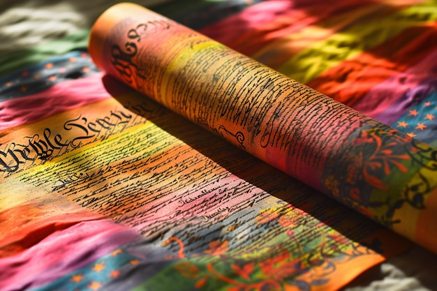 Photo close up of a prayer book lying on a bed in the sun