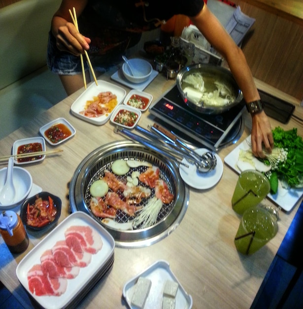 Close-up of preparing food