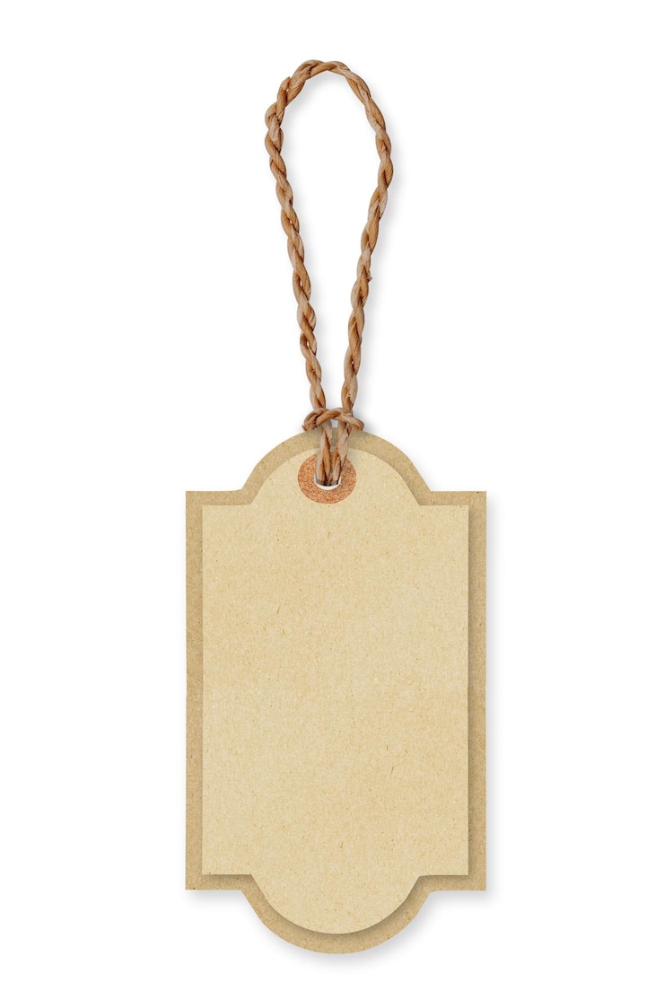 Photo close-up of price tag against white background