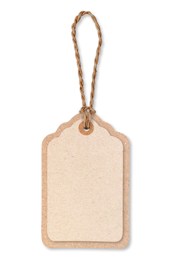 Photo close-up of price tag against white background