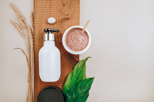 Close-up products of hair and scalp care products.