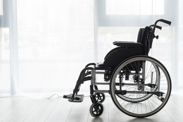 Close-up professional wheelchair indoors