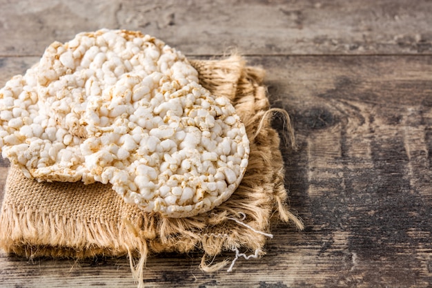 Close-up of puffed rice cakes