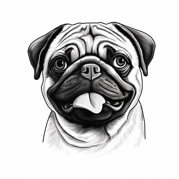 a close up of a pug dog with a big smile on his face generative ai