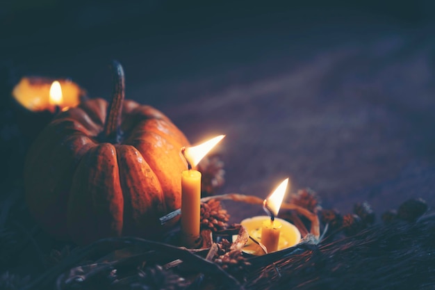 close-up of pumpkin against fire