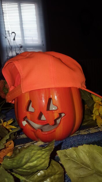 Close-up of pumpkin at home