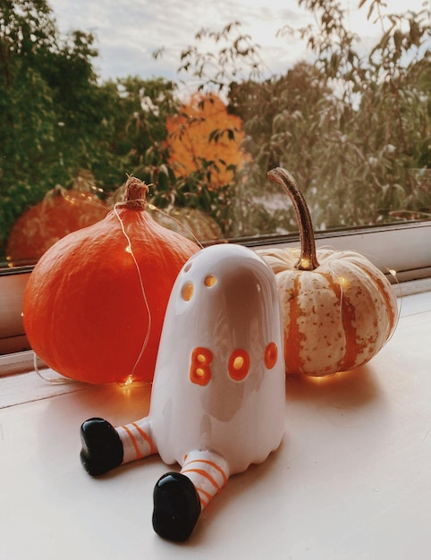 Photo close-up of pumpkin on table