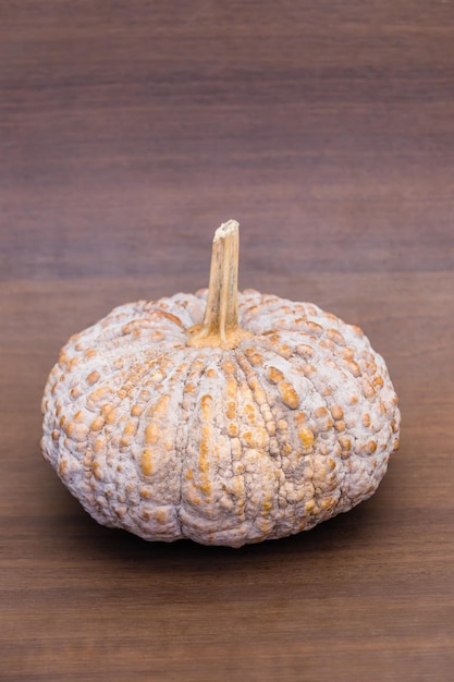 Foto close-up di una zucca su un tavolo