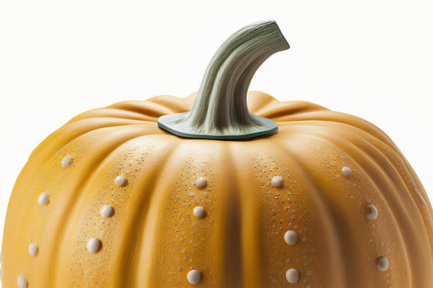 A close up of a pumpkin with the tip of the stem and the tip of the stem.