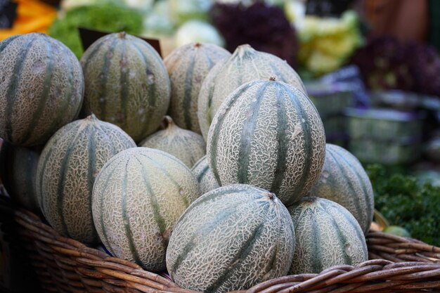 Photo close-up of pumpkins for sale in market