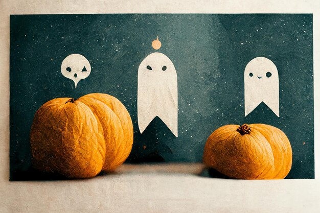 Photo close-up of pumpkins on table