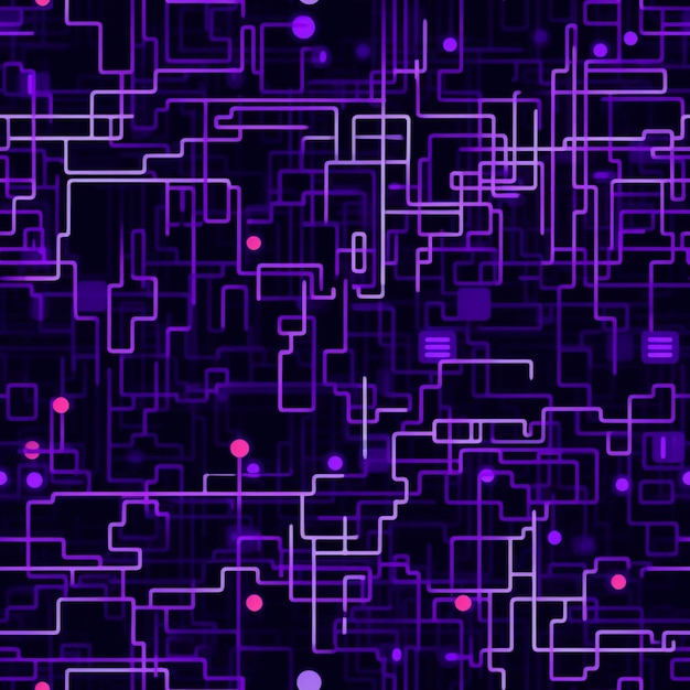 Photo a close up of a purple and black background with many different colored dots generative ai