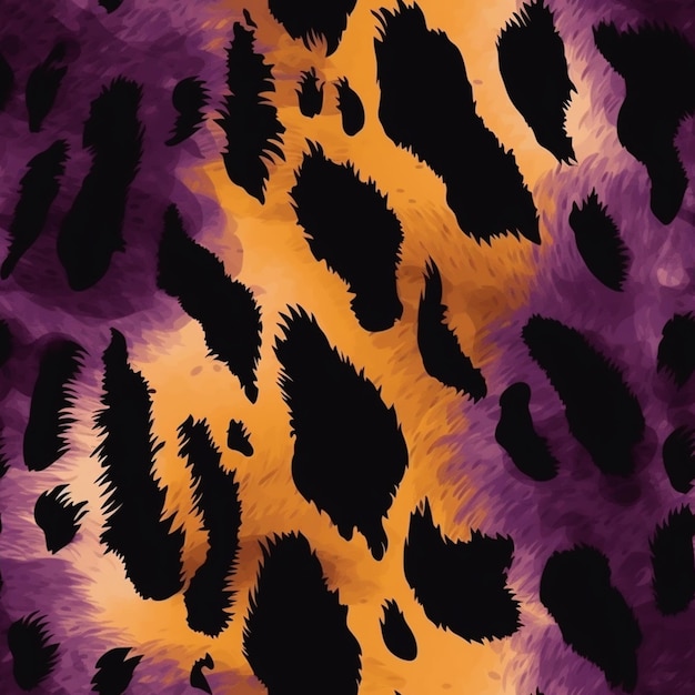 a close up of a purple and black leopard print fabric generative ai