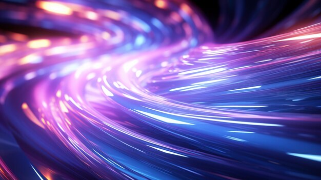 A close up of a purple and blue swirl with light streaks generative ai