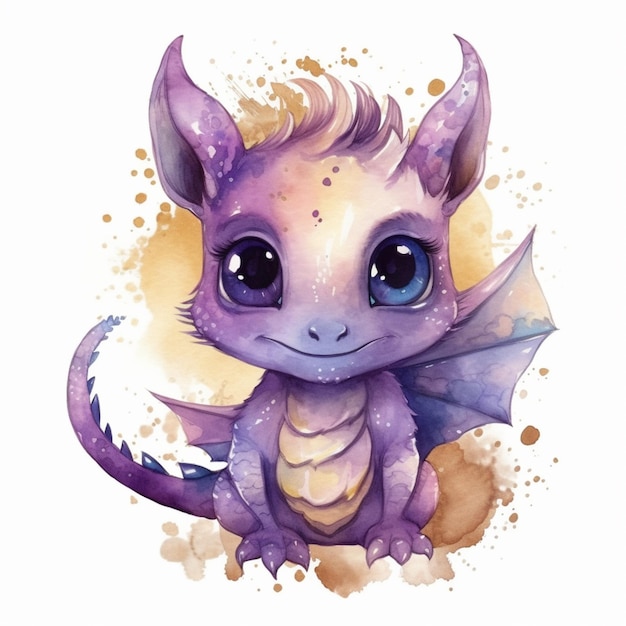 A close up of a purple dragon with a big smile generative ai