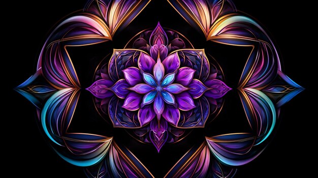 a close up of a purple flower with a black background generative ai