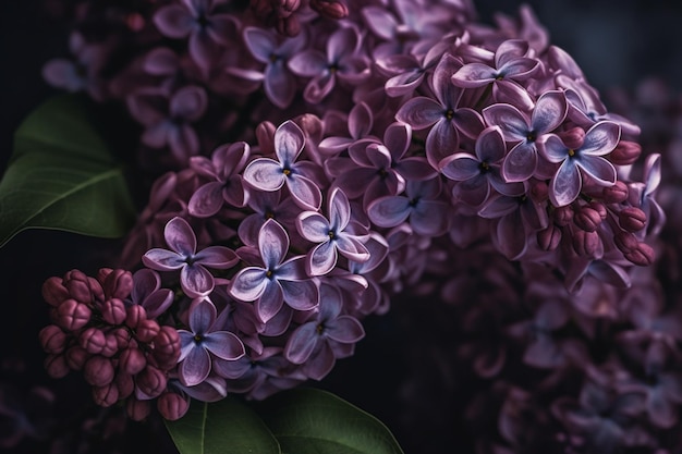 A close up of purple flowers with the word lilac on the bottom