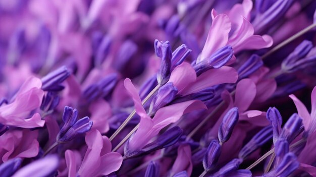 A close up of purple flowers