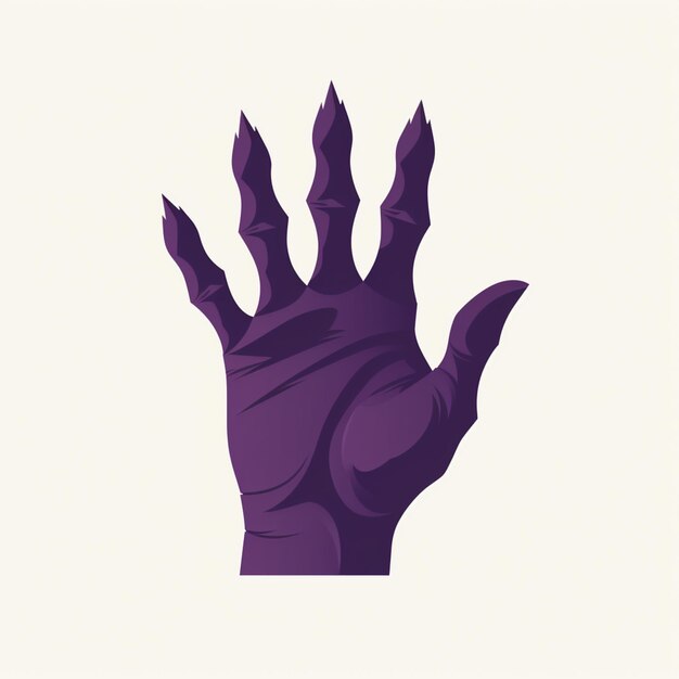 Photo a close up of a purple hand with claws on it generative ai