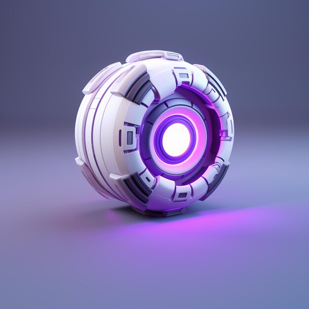 A close up of a purple light on a white object generative ai