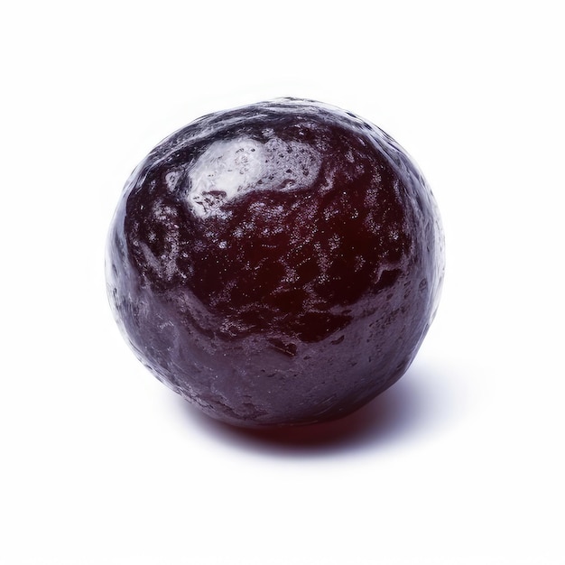 Photo a close up of a purple plum with a white background