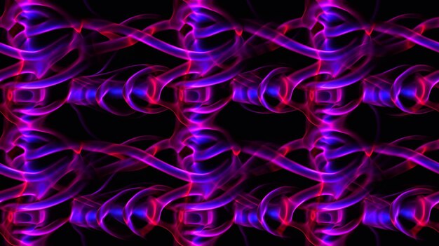 Photo a close up of a purple and red pattern on a black background generative ai