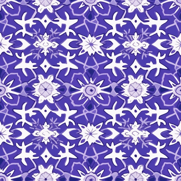 A close up of a purple and white pattern with a white and blue design generative ai