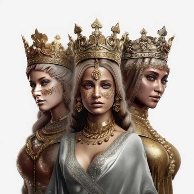 close up queens isolated on transparent background