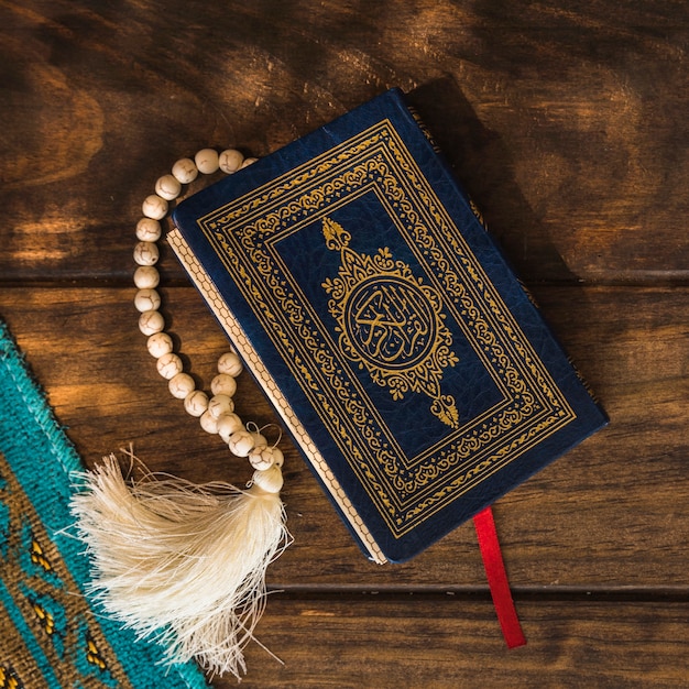 Close-up Quran with beads