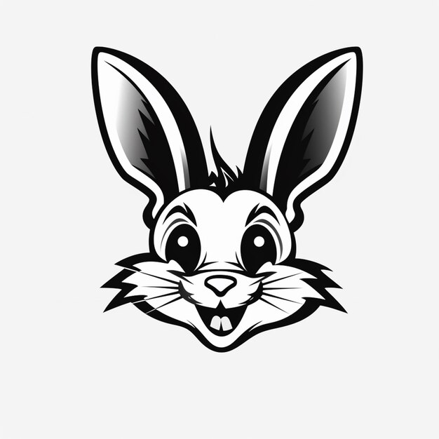 Близкое изображение лица кролика с белым фоном генеративный аи