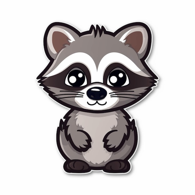 a close up of a raccoon with a white background generative ai