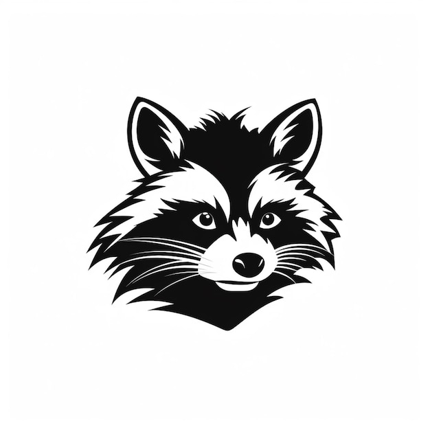 a close up of a raccoons face on a white background generative ai
