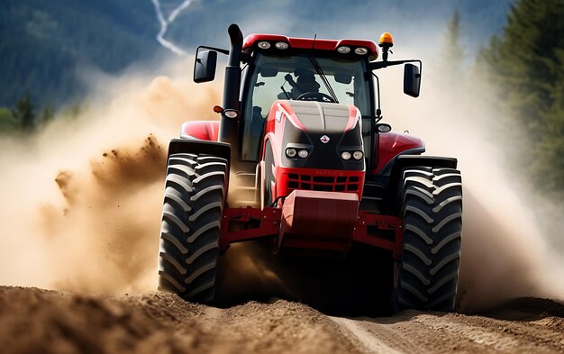 Foto close-up racing boerderij tractor