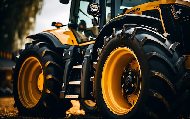 Foto tractor agricolo da corsa da vicino